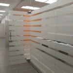 Оформление офисов банка ВТБ пленкой MATTE WHITE ПОЛОСЫ